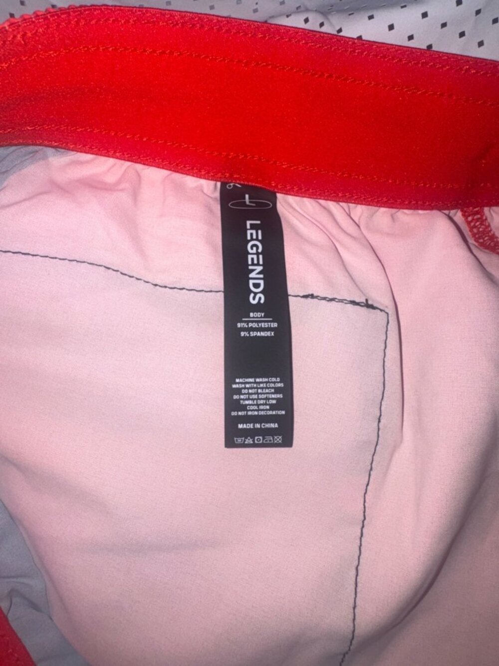 Legends Mens Red Multi-Color Athletic Shorts With Pockets & Drawstring Size L - Picture 2 of 6